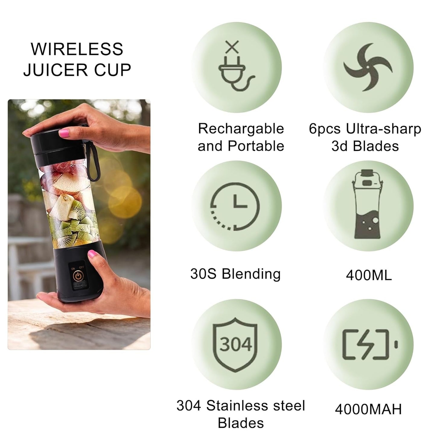 6 Blade Portable USB Juicer